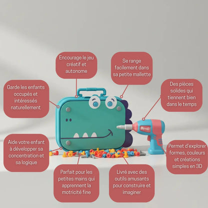 Bloomommy BricoKids™ Kit d'Outils Portable pour Petits Bricoleurs